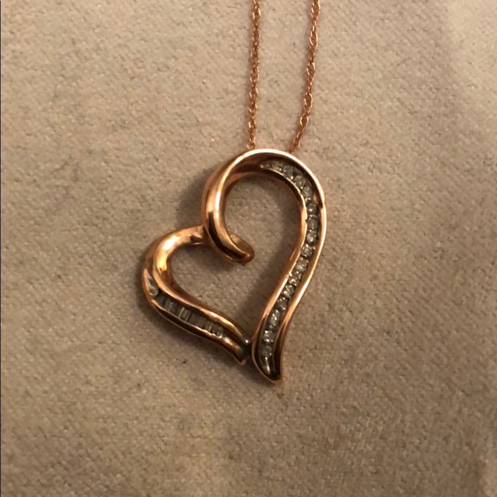 Kay Jewelers Rose Gold Heart Necklace